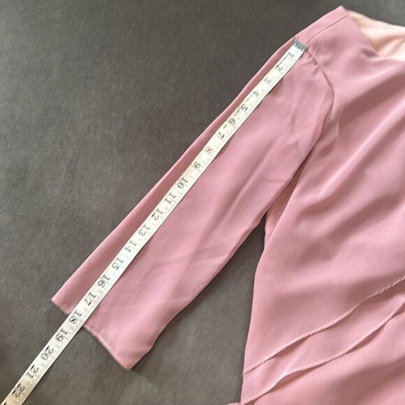 Pink Chiffon Layered Formal Two-Piece Pant Suit Set Mother of Bride Size 10 NEW - Picture 10 of 15